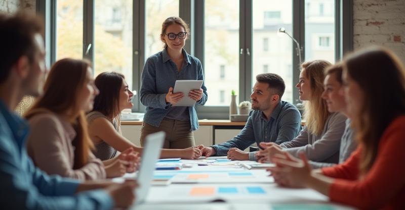 Facilitator leading engaging team workshop