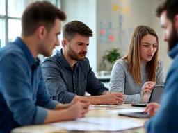 Team collaborating on course and strategy design